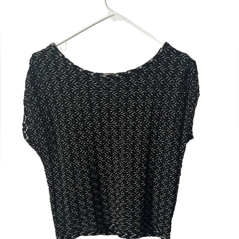 Anthropologie Postmark Black and White Short Sleeve Top Size XS